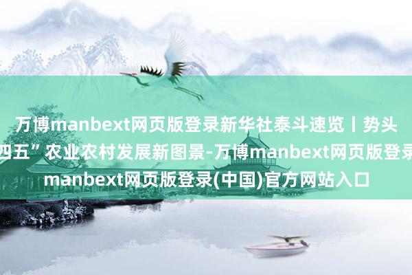 万博manbext网页版登录新华社泰斗速览丨势头精致！数据展现“十四五”农业农村发展新图景-万博manbext网页版登录(中国)官方网站入口
