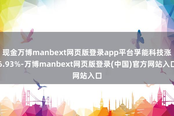 现金万博manbext网页版登录app平台孚能科技涨6.93%-万博manbext网页版登录(中国)官方网站入口