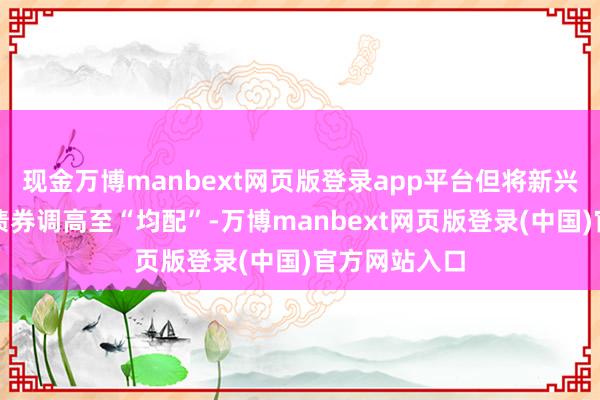 现金万博manbext网页版登录app平台但将新兴阛阓土产货债券调高至“均配”-万博manbext网页版登录(中国)官方网站入口